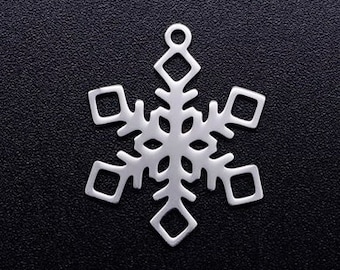 Stainless Steel Snowflake Pendant- 23mm x 18mm