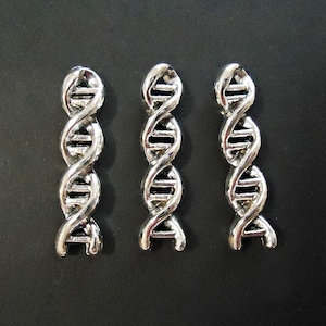 DNA Strand Charms, Silver Color - 1 1/8&quot; Tall - DNA, Double Helix