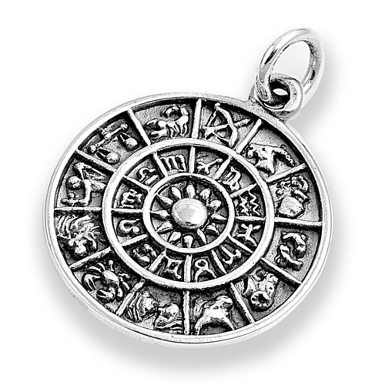 Sterling Silver Zodiac Pendant Astrological Signs and Etsy