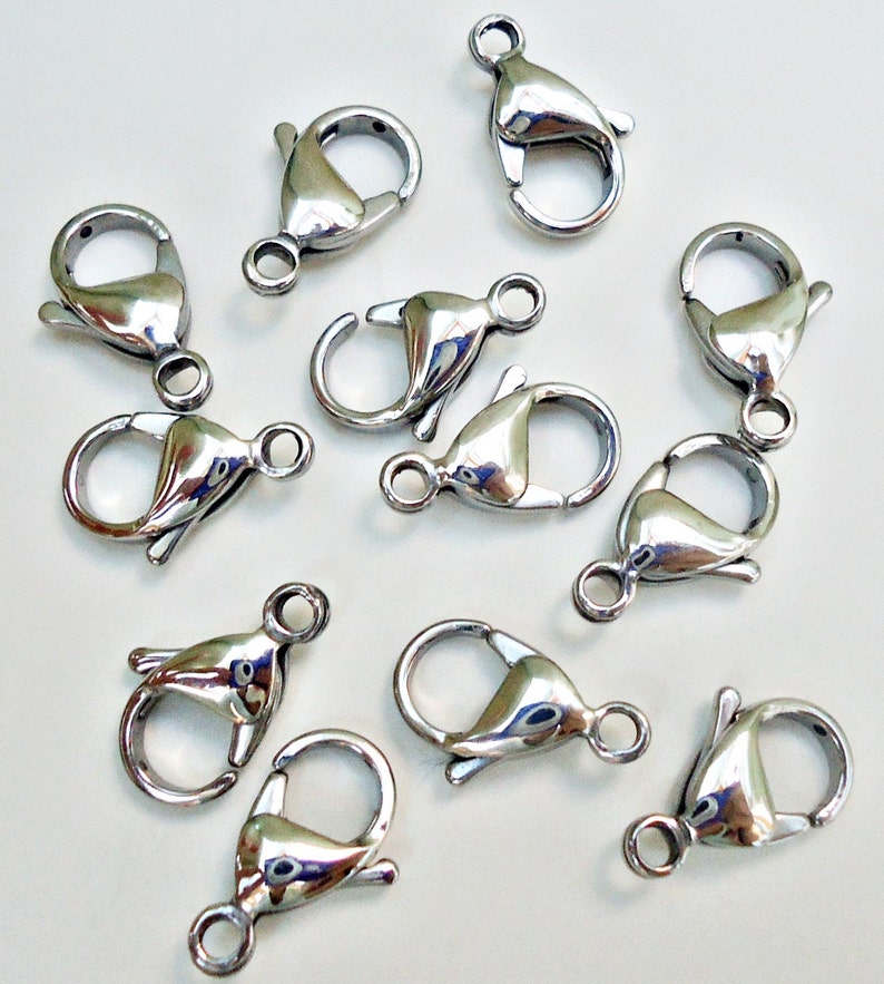 Stainless Steel Lobster Clasps Bulk Sets 3 sizes 15x9mm Etsy