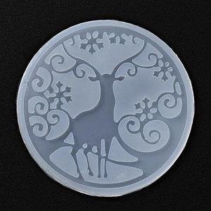 Silicone Molds, Christmas Themed Coasters, Deer, Trees, Ornaments, 3.5&quot; Round, Epoxy Resin Crafts