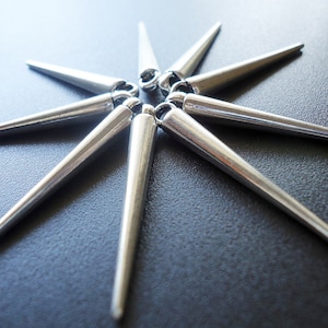 Metal Spike Pendants / Charms - Antique Silver - 1 1/4&quot; Long