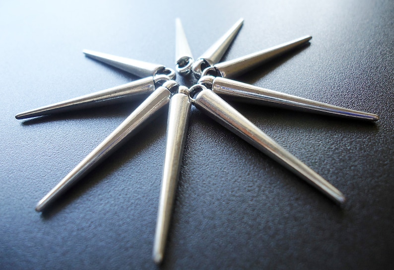 1 14 Long Metal Spike Pendants Charms Antique Silver