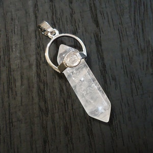 Quartz Crystal Pendant, Double Terminated Crystal, 1.25&quot; Long