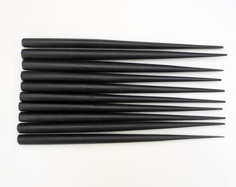 BULK Six Inch Wooden Hair Sticks - End Drilled - BLACK - Bulk / Wholesale - Set of 50