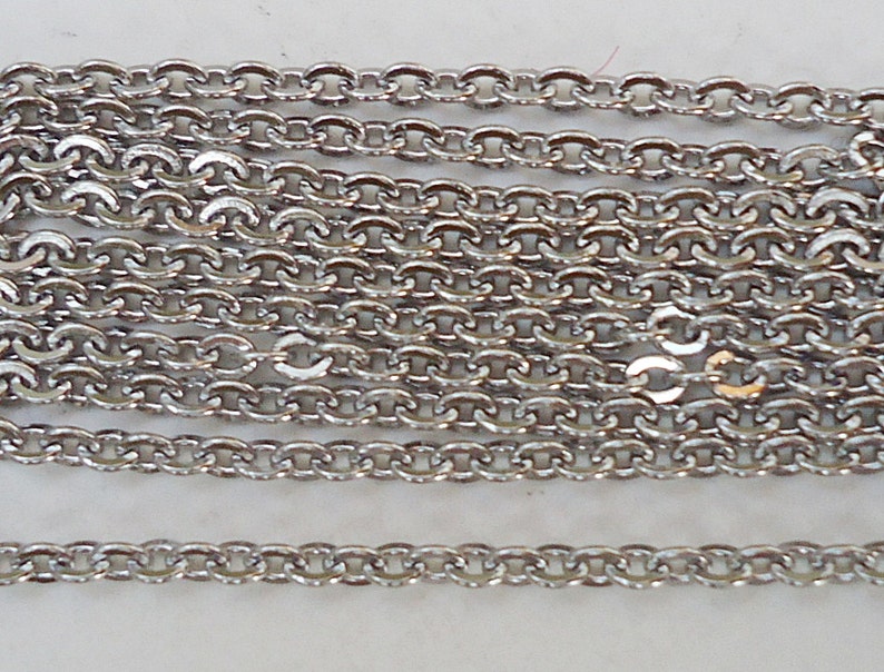 20 Stainless Steel Chains 19.75 Long x 1.5mm Wide image 1