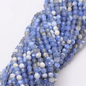 Blue Fire Crackle Agate 4mm Beads - 14" Strand, approximately 90 pieces