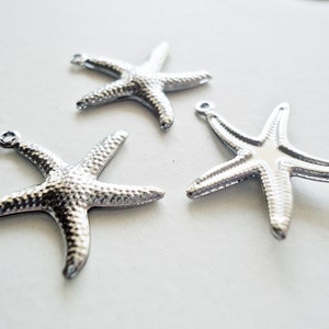 Stainless Steel Starfish Pendants - 2 Sizes (22mm x 20mm OR 18mm x 16mm) - Set of 10