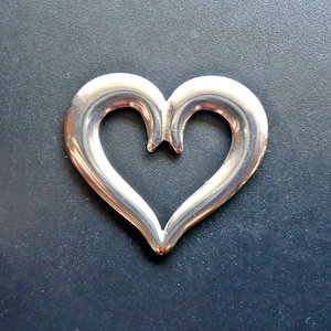 Stainless Steel Heart Pendant Link - 1 5/16&quot; Wide