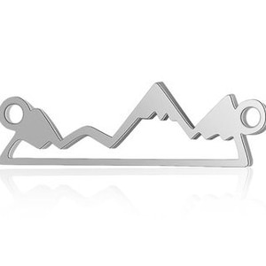 Stainless Steel Mountain Landscape Pendant Link - Laser-cut - 21mm Wide