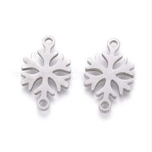Stainless Steel Snowflake Links, Set of 10