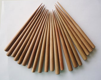 BULK Six Inch Wooden Hair Sticks - End Drilled - Reddish Brown - Bulk / Wholesale - Set of 50