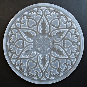 Large Mandala Trivet Silicone Mold, Use with Epoxy Resin, 8 Inches Across