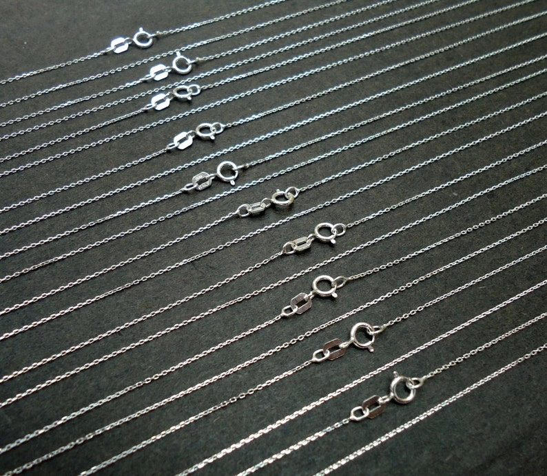 Sterling Silver Necklace Chains 18 Finished Cable Etsy