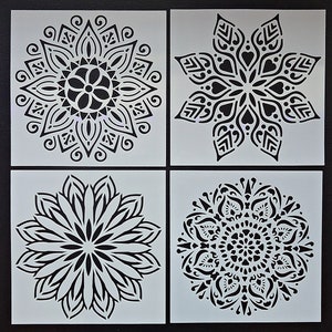 Plastic Mandala Stencils, 6&quot; x 6&quot;, Reusable, 0.3mm Thick
