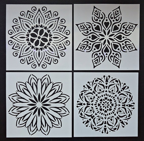 Plastic Mandala Stencils, 6 X 6, Reusable, 0.3mm Thick 