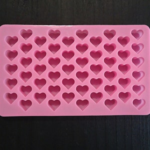 Food Grade Silicone Mold, 55 Small Hearts, Candy, Chocolate, Fondant, Epoxy Resin Mold