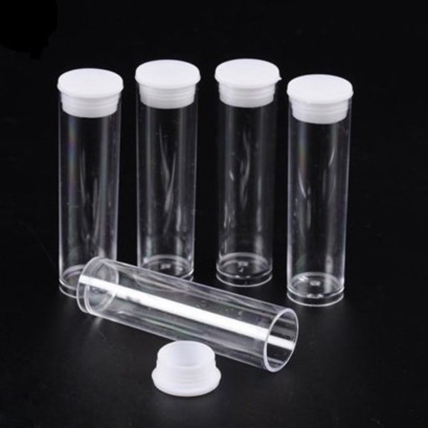 Small Bead Storage Tube Container - Small Beads, Seed Beads, Headpins, etc. - 3ml or 10ml Sizes - Set of 10 with Lids