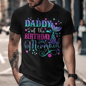 Papa der Geburtstags-Meerjungfrau-Shirt, Papa-Geburtstags-Shirt, Geburtstags-Party-Outfit, Meerjungfrau-Geburtstag für Papa, Spaß-Meerjungfrau-Geburtstags-T-Stück