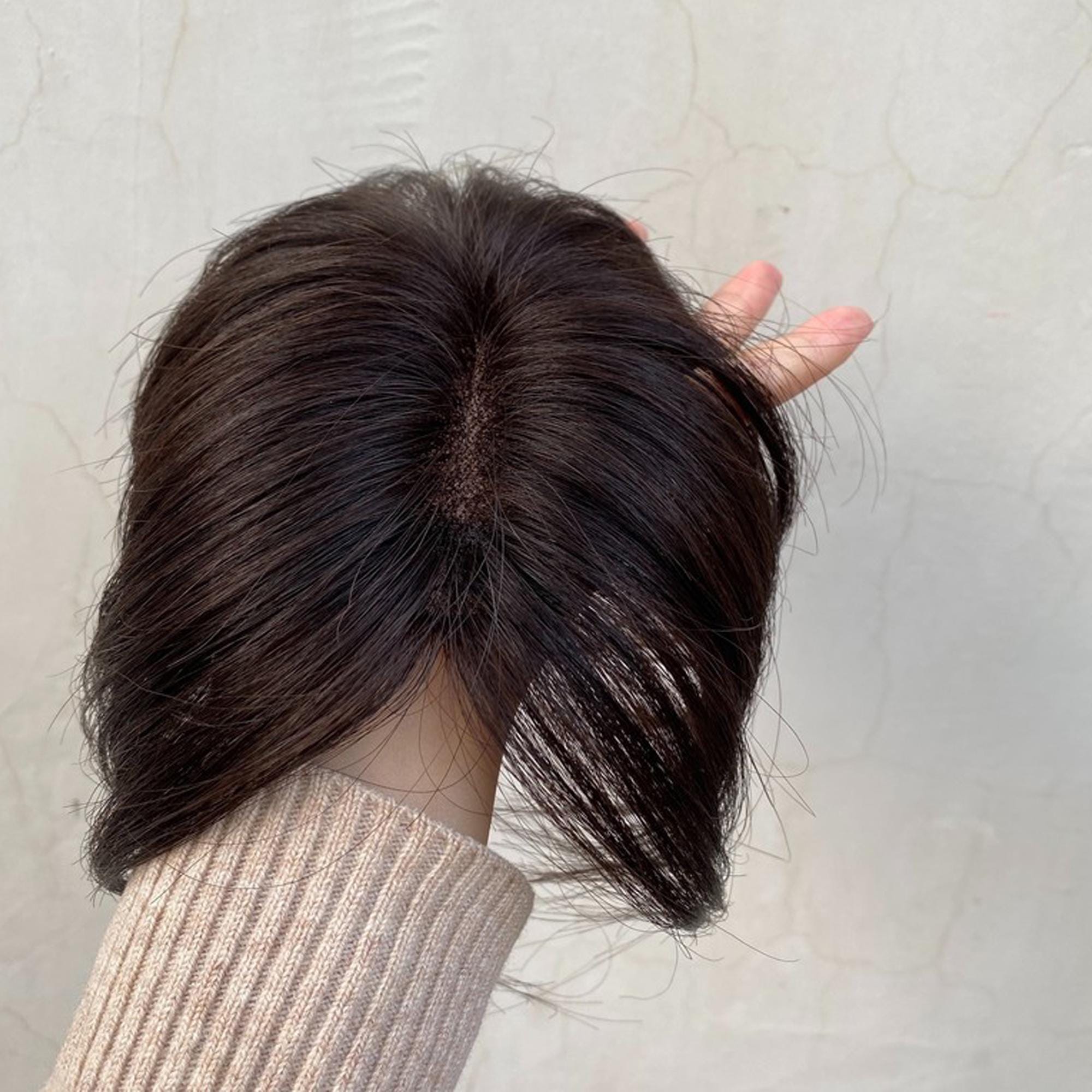 Thin And Breathable Hair Piece, Fully Hand-Woven Wig Piece,Short Hair Wig Piece For Women,Real Human Hair, Easy To Create A Fashionable Look