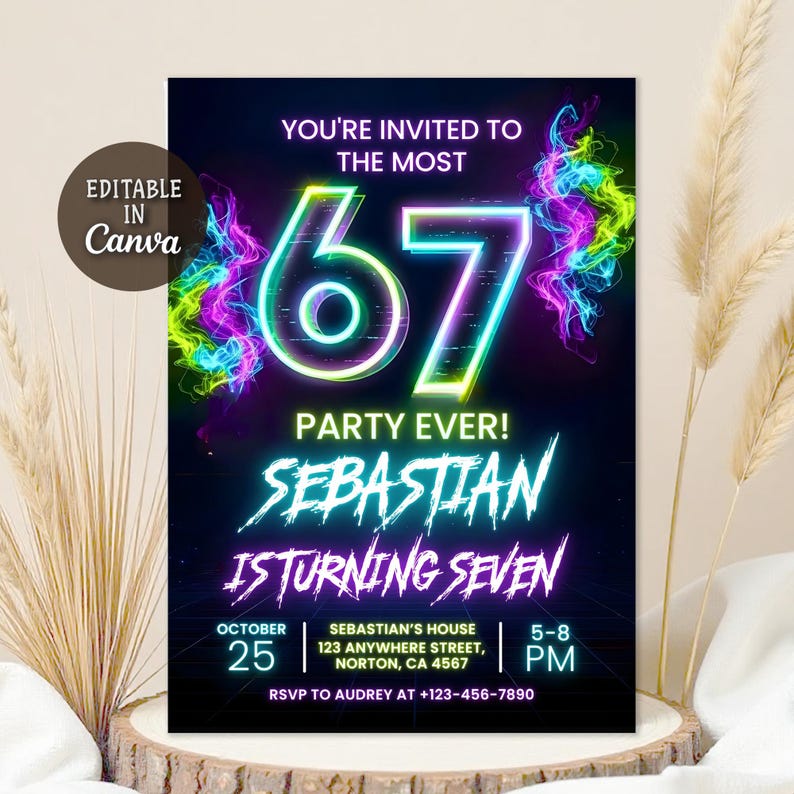 Bruh you in invite,Bruh 6-7,Graffiti 6-7,6 7 Birthday Invite,6-7 Meme Invitation,bruh birthday invite,7th Birthday,Six Seven Party,Six to Seven,Now I'm 7,Street art party,viral meme,gen alpha birthday,Neon birthday party,7th birthday,tween bday invite,tween slang,Neon Graffiti Jump,Graffiti card,brainrot meme,graffiti invite,6 7 meme,meme birthday,funny number,six seven birthday,six seven,gen alpha,6 to 7 Birthday