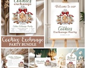 Christmas Cookie Exchange Invitation, Holiday Cookie Party Package, Cookie Swap Christmas Bundle, Gingerbread Baking Invite, Editable Canva