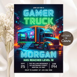 video truck invite,video gamer truck,game truck boy,boy game truck,game truck invite,video game party,neon game truck,video truck party,video game invite,gamer truck invite,gamer truck party,game invitation,Gaming Birthday,Gamer Truck Birthday,Video Game Birthday,Gamer Invitation,Gaming Bus Birthday,Gaming Invitation,Editable Template,Birthday Invitation,Editable Invitation