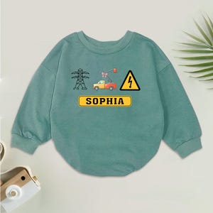 Lineman Trio Daddy’s Girl Romper, Custom Name  Bucket Truck Baby Outfit, Lineman Baby Bodysuit, Electric Powerline, Infant Clothing