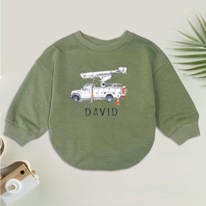 Personalized Lineman Bucket Truck Romper, Lineman Christmas Baby Outfit, Future Lineman Baby, Daddy's Little Lineman Baby Bodysuit