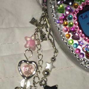 DIY Kawaii Flip Phone Keychain Kit, personalised keyring, Brush & Mirror, Y2K Accessory image 7