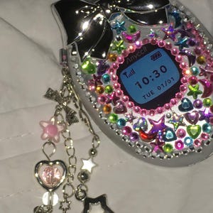 DIY Kawaii Flip Phone Keychain Kit, personalised keyring, Brush & Mirror, Y2K Accessory image 2
