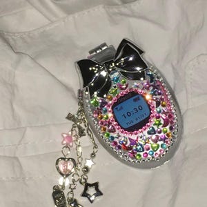 DIY Kawaii Flip Phone Keychain Kit, personalised keyring, Brush & Mirror, Y2K Accessory image 3
