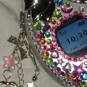 DIY Kawaii Flip Phone Keychain Kit, personalised keyring, Brush & Mirror, Y2K Accessory image 4
