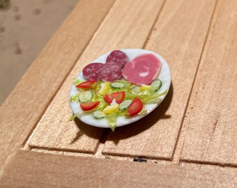DOLLHOUSE Handcrafted Hanging Dried Italian Salami 1:12 Miniature Deli Food
