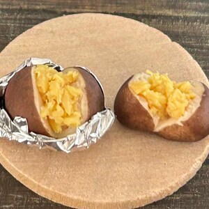 Miniature food jacket potato with cheddar cheese hand made 1/12  dollhouse scale