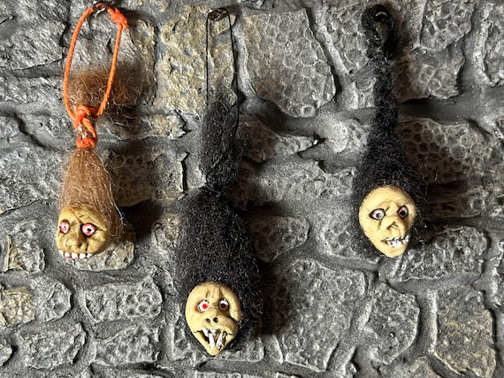 Twelfth scale dollhouse shrunken heads by Wyrdworldminiatures