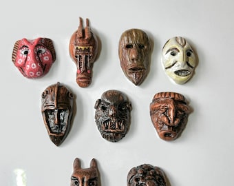 Dollhouse miniature African masks 1/12 scale hand made