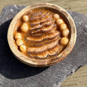 Miniature Tudor/Medieval food: Brawn en Peverade - Pork and onions in pepper sauce 1/12  dollhouse scale