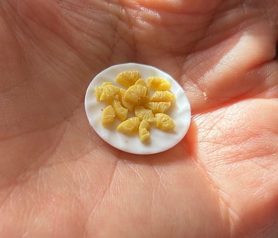 Pineapple pieces chunks 1/12 dolls house scale miniature by Wyrdworldminiatures