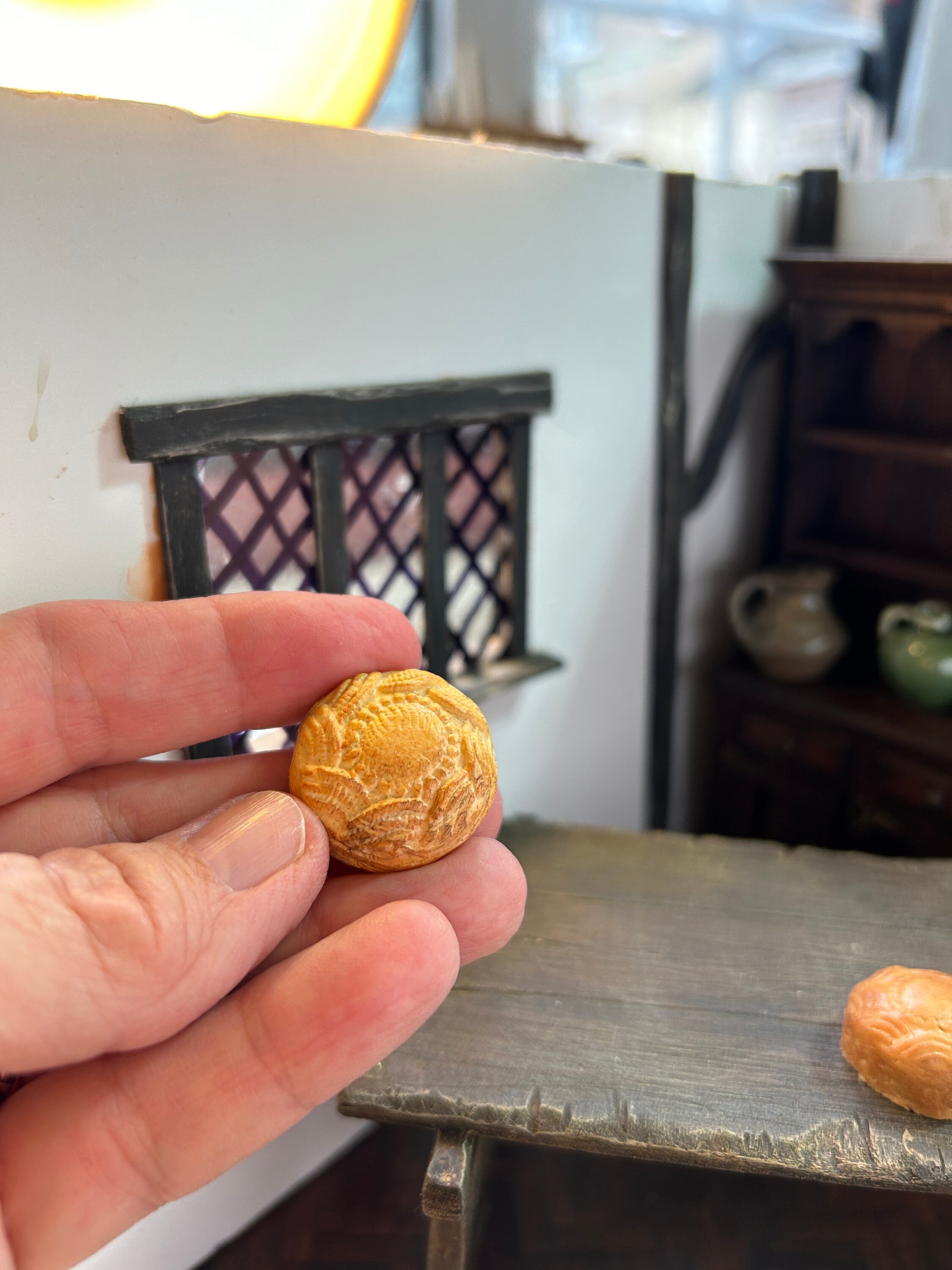 One Inch Miniatures Miniature Tudor Pie Hand Made 1/12 Dolls House 1 Inch Dollhouse Scale ...