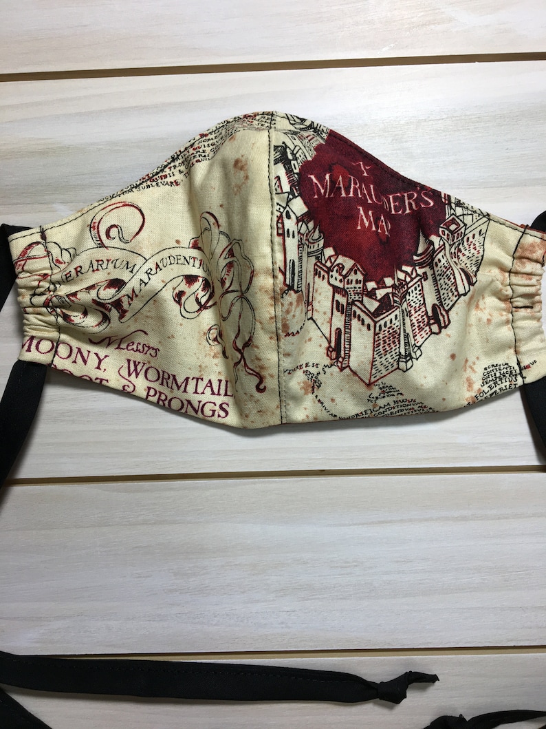 Harry Potter Marauders map face mask.