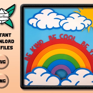 Message personnalisable arc-en-ciel - fichiers coupés SVG et PNG pour boîte d'ombre