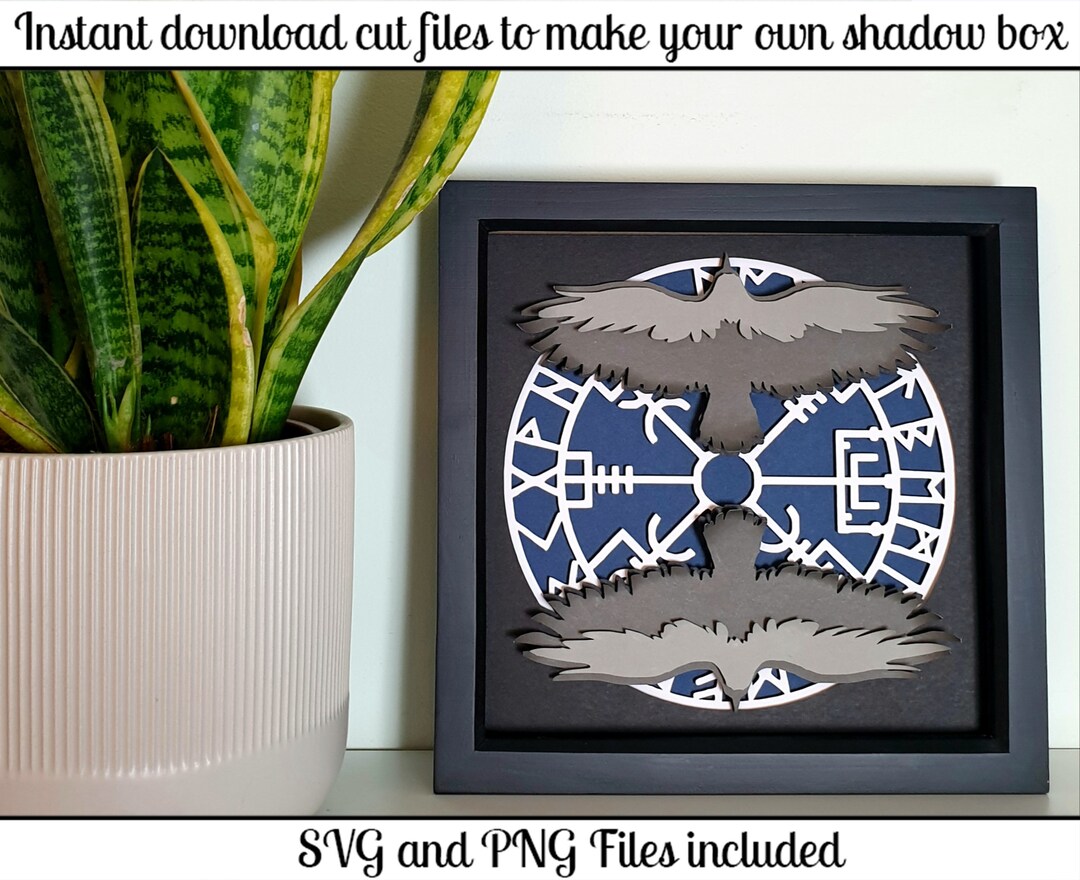 Huginn Vector Huginn and Muninn - SVG and PNG Cut Files for Shadow Box - Etsy