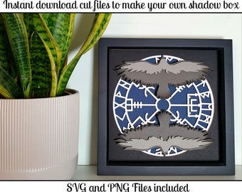Huginn en Muninn - SVG en PNG knippen bestanden voor schaduw box