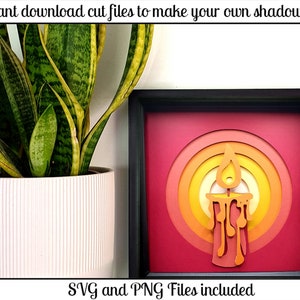 Bougie - Fichiers de coupe SVG et PNG pour shadow box