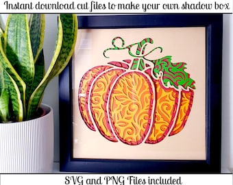 Pumpkin Season - File tagliati SVG e PNG per scatola ombra