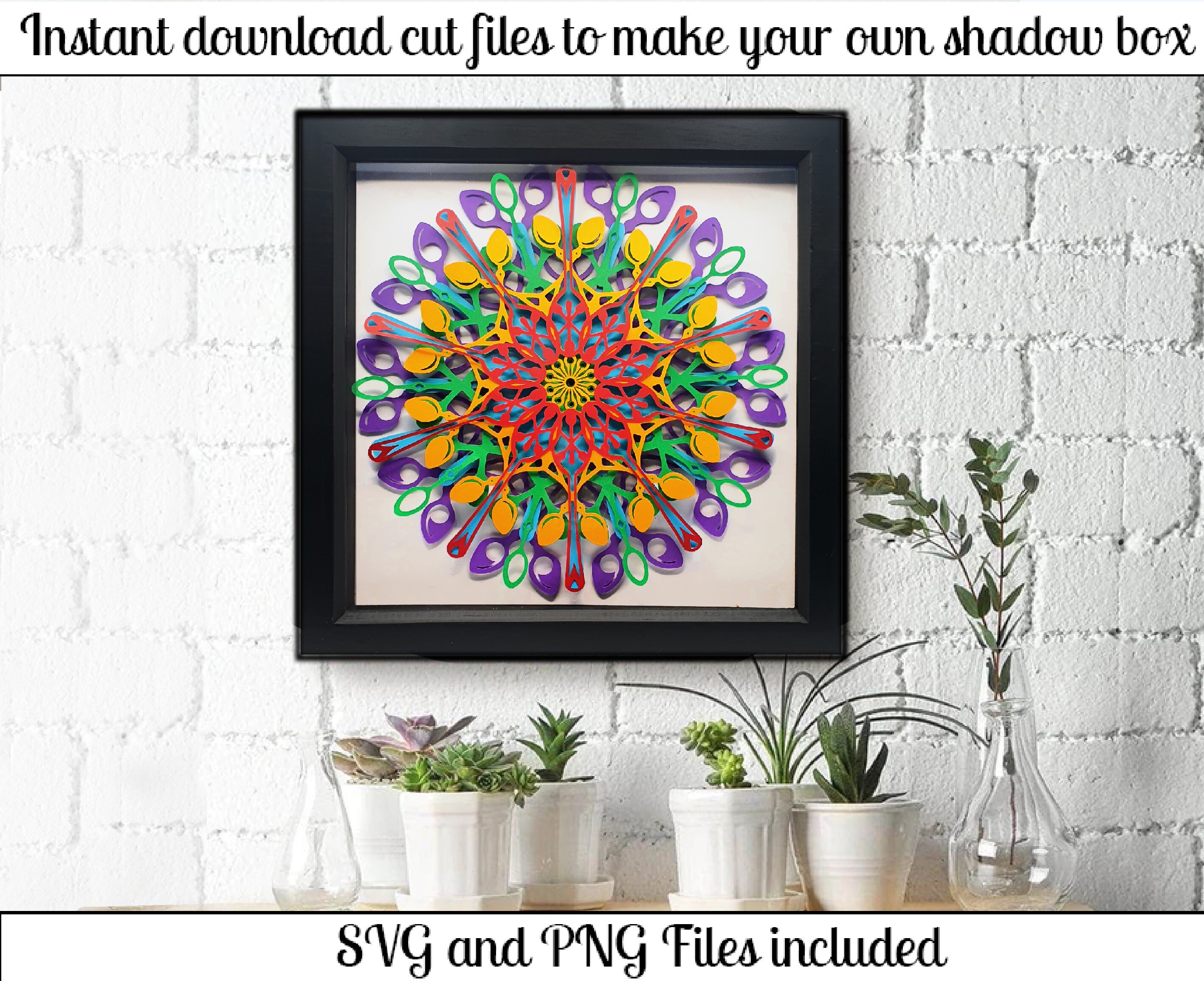 Spoon Theory Mandala - SVG and PNG cut files for shadow box