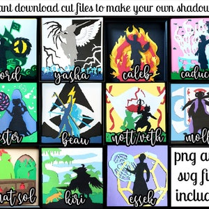 Mighty Nein Collection Critical Role - shadow box SVG and PNG cut files
