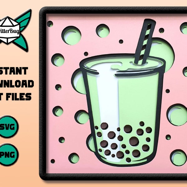 Bubble Tea - Shadow Box SVG Files Bubble Tea - Shadow Box SVG Files