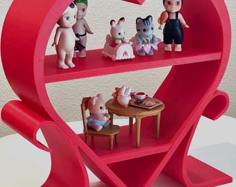 Heart-Shaped Display Shelf: 3D Printed Miniature Figurine Organizer
